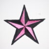 Pink and black star iron on patch