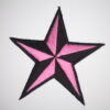 Pink and black star iron on patch