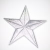 Silver star iron on patch