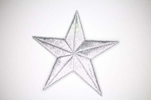 Silver star iron on patch