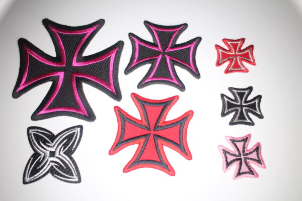 Various sizes and colours iron cross iron on patches