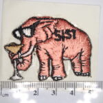 Elephant drinking a cocktail iron on patch