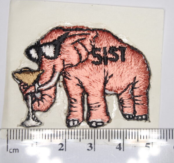 Elephant drinking a cocktail iron on patch
