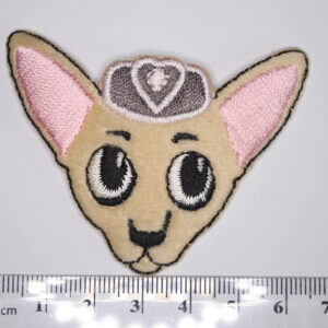 Fluffy chinchilla head iron on patch