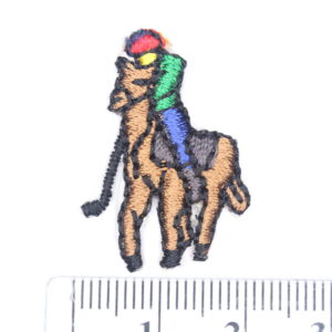 Man on horse playing polo iron on patch
