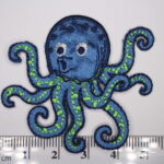 Blue octopus iron on patch