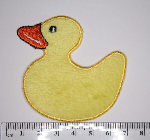 Yellow fluffy duck iron on patch