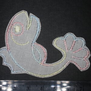 White fish sew on patch