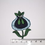 Blue tulip flower sew on patch