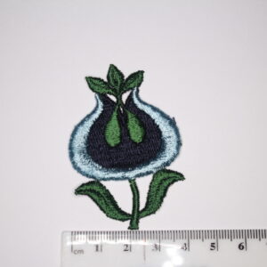 Blue tulip flower sew on patch