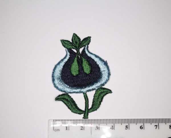 Blue tulip flower sew on patch