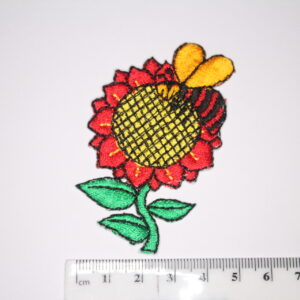 large sunflower with bee iron on patch