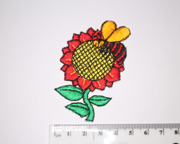 large sunflower with bee iron on patch