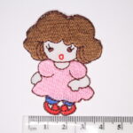 Girl with pink dress iron on patch