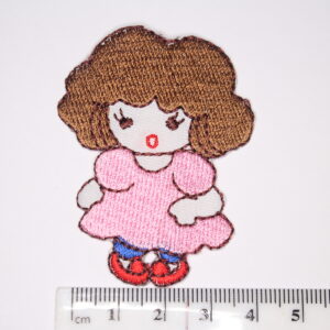 Girl with pink dress iron on patch Girl with pink dress iron on patch