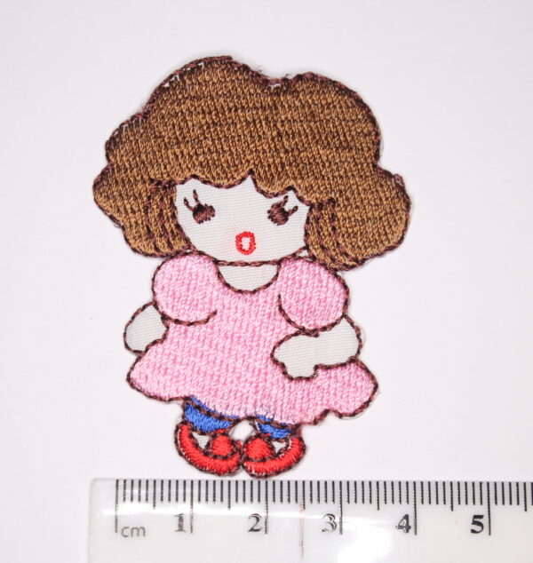 Girl with pink dress iron on patch Girl with pink dress iron on patch
