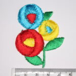 Coloured flowers iron on patch