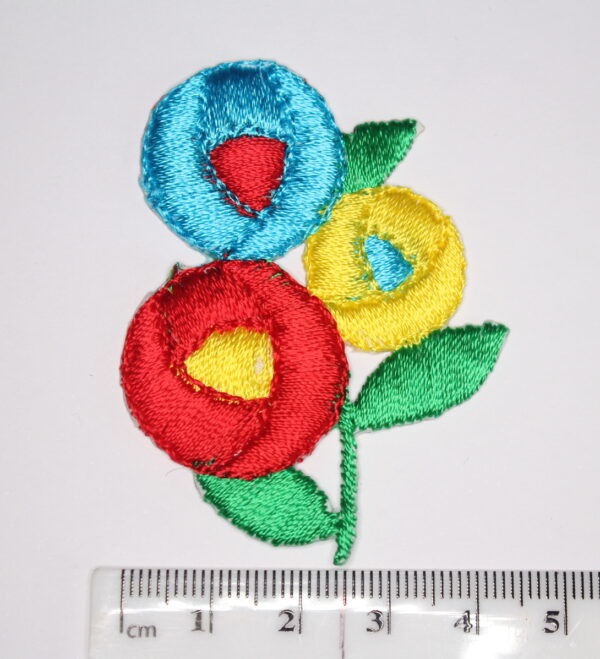 Coloured flowers iron on patch