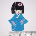 Geisha Girl Blue Felt Iron/ Sew On Patch