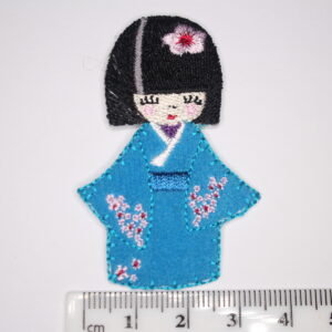 Geisha Girl Blue Felt Iron/ Sew On Patch Geisha Girl Blue Felt Iron/ Sew On Patch
