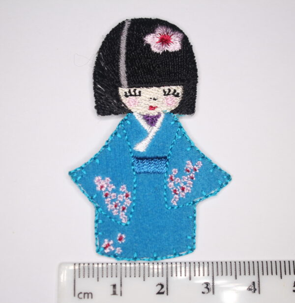 Geisha Girl Blue Felt Iron/ Sew On Patch Geisha Girl Blue Felt Iron/ Sew On Patch