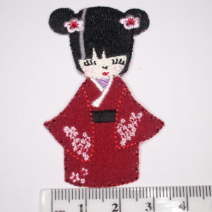 Geisha Girl Wine Felt Iron/ Sew On Patch Wine Geisha Girl Felt Iron/ Sew On Patch