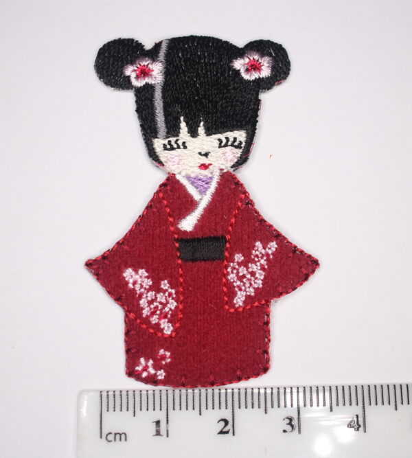 Geisha Girl Wine Felt Iron/ Sew On Patch Wine Geisha Girl Felt Iron/ Sew On Patch