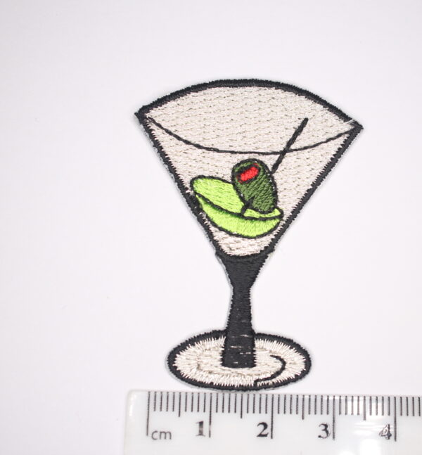 Martini glass iron on patch