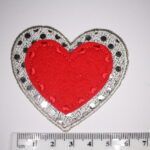 Red heart iron on patch