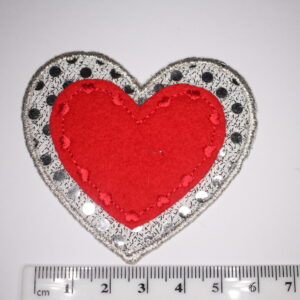 Red heart iron on patch
