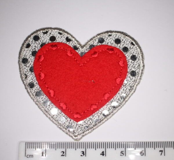 Red heart iron on patch
