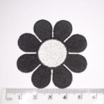 Black and white daisy iron on patch