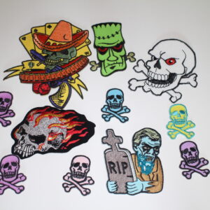 Skulls and Halloween iron on patches