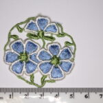 Blue and White Flowers Embroidered Sew-On Patch Appliqué
