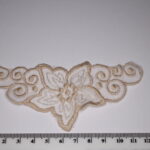 Beige Lace Flower Sew On Patch Appliqué 110mm x 50mm