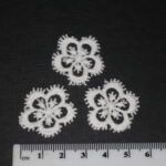 Set Of 3 Small White Lace Flower Sew On Patch Appliqué 30mm x 30mm