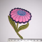 Large Pink Flower Sew On Patch Appliqué 110mm x 80mm