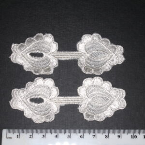 2 x Large Vintage Lace Button Hole