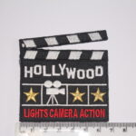 Hollywood Clapper Board, Lights, Camera, Action! Iron On Patch