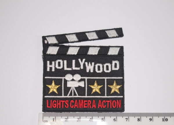 Hollywood Clapper Board, Lights, Camera, Action! Iron On Patch