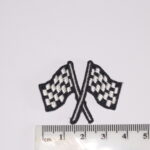 Pair of racing chequered flags Iron On patch