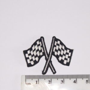 Pair of racing chequered flags Iron On patch