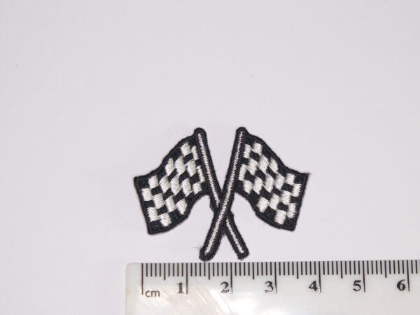 Pair of racing chequered flags Iron On patch